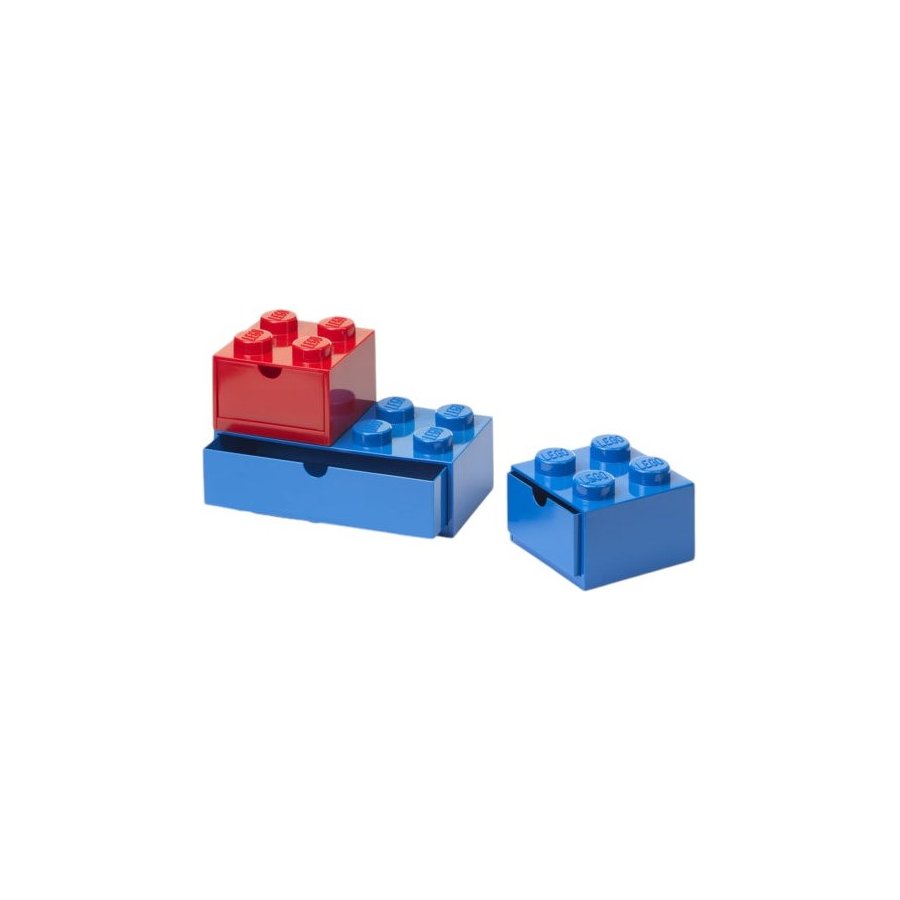 LEGO Schreibtischschublade 3er Set, Rot/ Blau