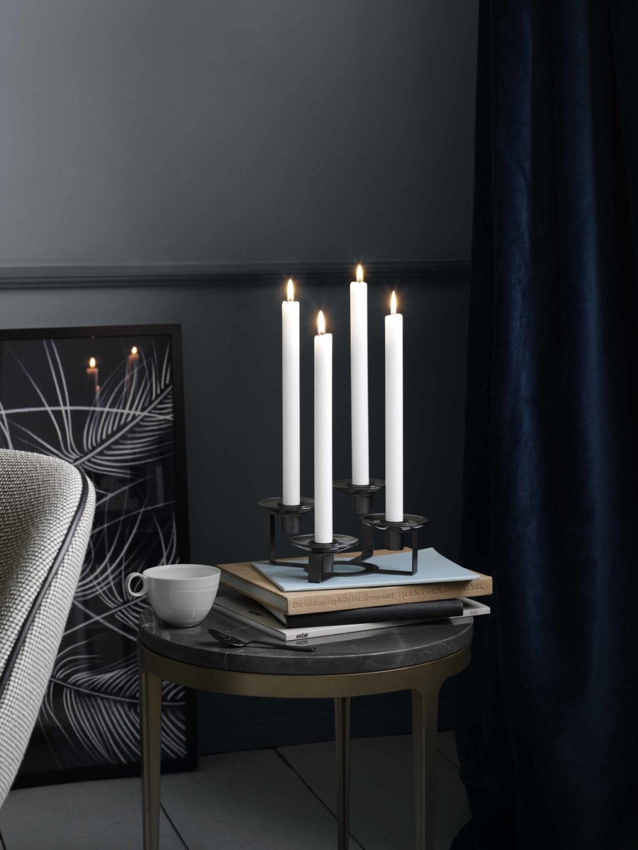 Holmegaard LUMI Lysestage, 4-armet, sort