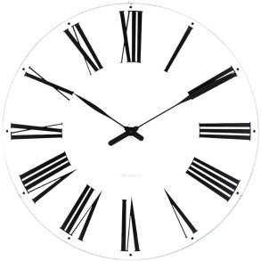 Arne Jacobsen Roman Vægur Ø16 cm, Hvid/Sort