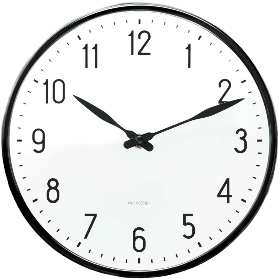 Arne Jacobsen Station Wanduhr 29 cm, Schwarz/Wei