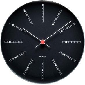 Arne Jacobsen Bankers Wanduhr 21 cm, Schwarz