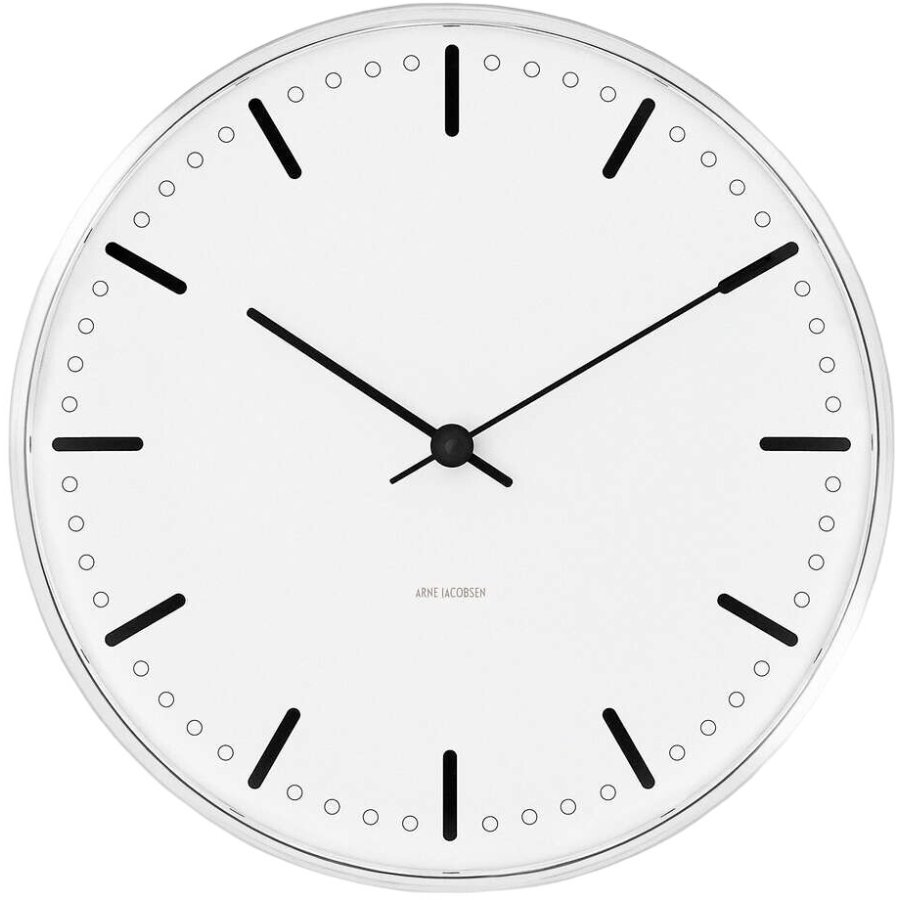 Arne Jacobsen City Hall Wanduhr 29 cm, Wei