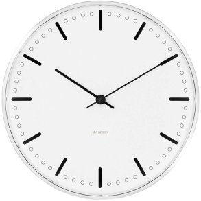 Arne Jacobsen City Hall Wanduhr 21 cm, Wei/Schwarz