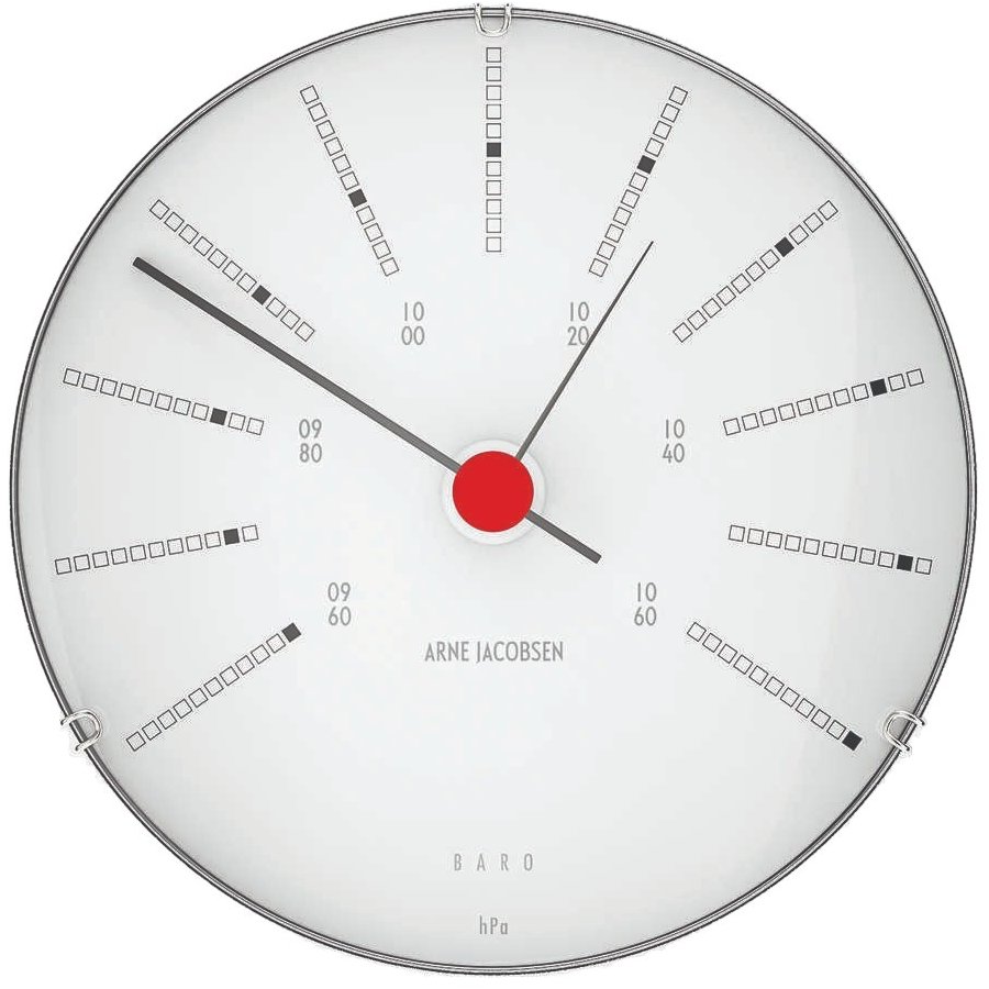 Arne Jacobsen Bankers Wetterstation Barometer 12 cm, Wei