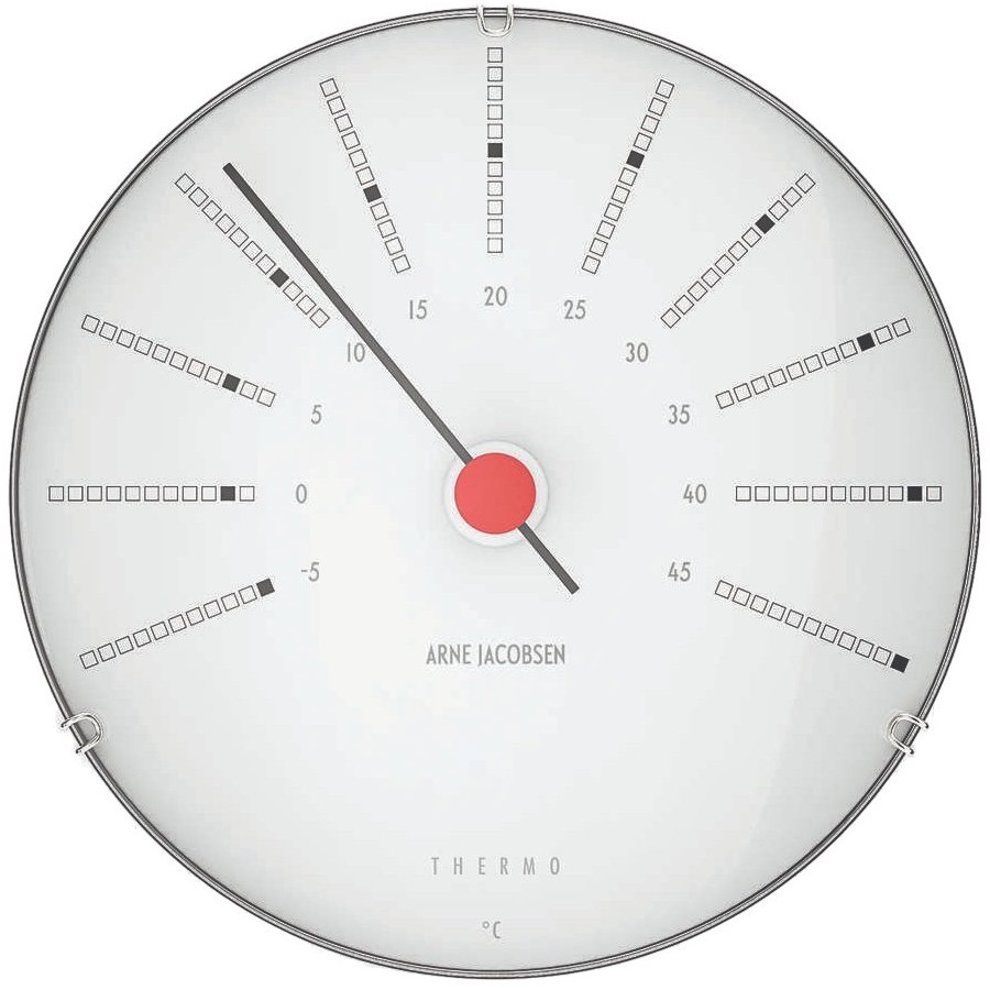 Arne Jacobsen Bankers Wetterstation Thermometer 12 cm, Wei