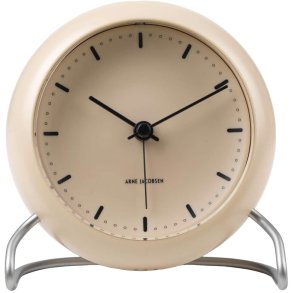 Arne Jacobsen City Hall Tischuhr 11 cm, Sandy Beige