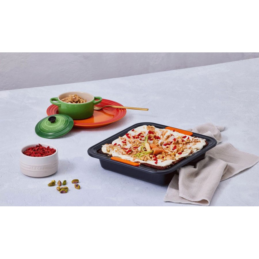 Le Creuset Kvadratisk Bradepande m. Non-stick 23 cm, Kulstofstl