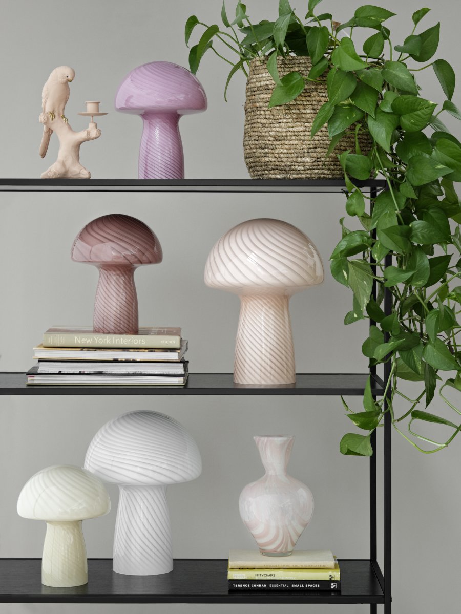 Bahne Mushroom Tischleuchte H23 cm, Altrosa
