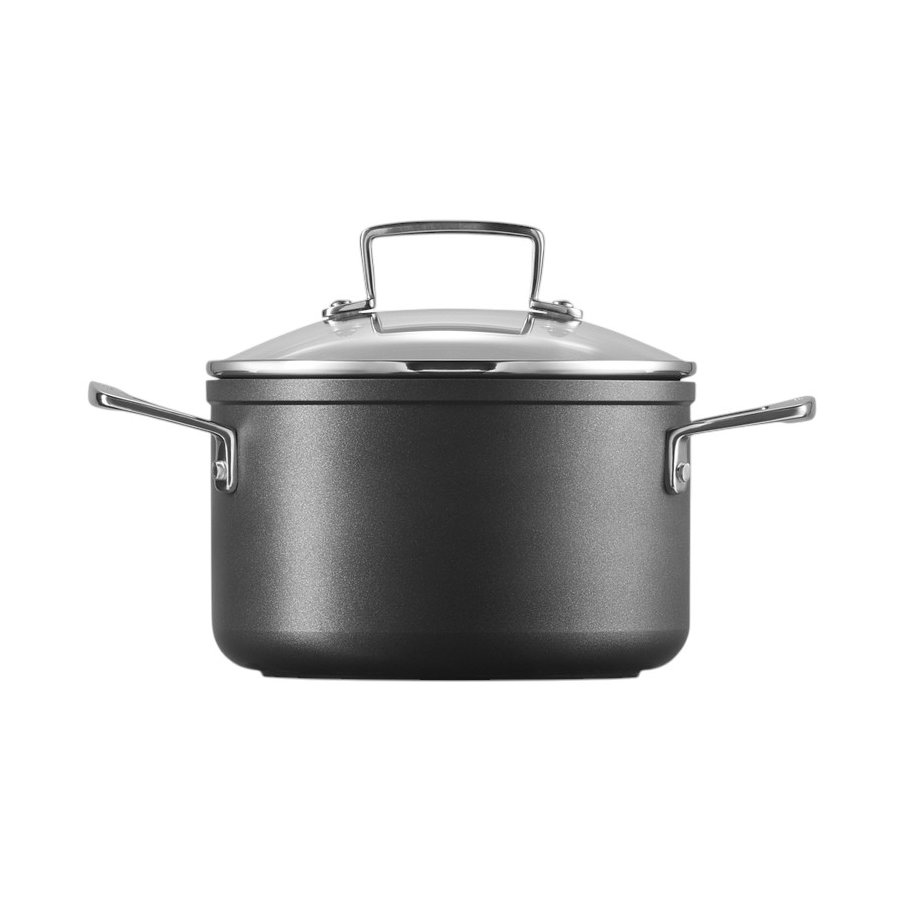 Le Creuset TNS Gryde m. Glaslg  24 cm/6,0 L, Sort