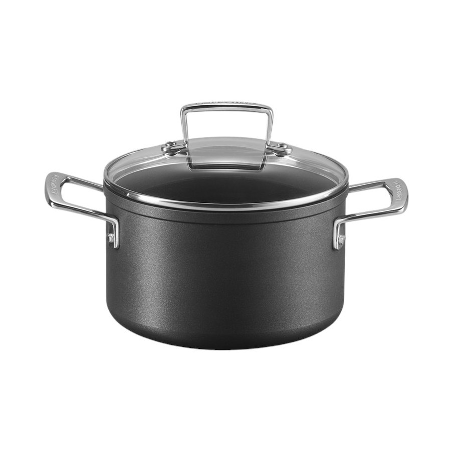 Le Creuset TNS Gryde m. Glaslg  24 cm/6,0 L, Sort