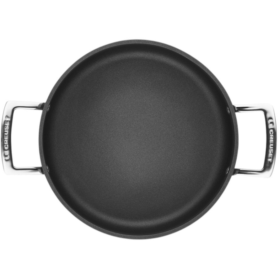 Le Creuset TNS Sauteusegryde m. Non-stick Belgning 24 cm/3,3 L, Sort