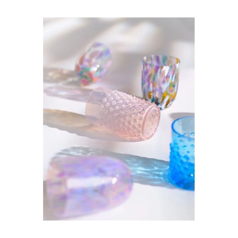 Anna von Lipa Opaline Hobnail Longdrinkglas 400 ml, Soft Rosa