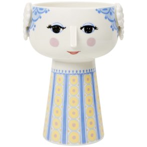 Bjrn Wiinblad Eva Vase H18,5 cm, Blau/Gelb