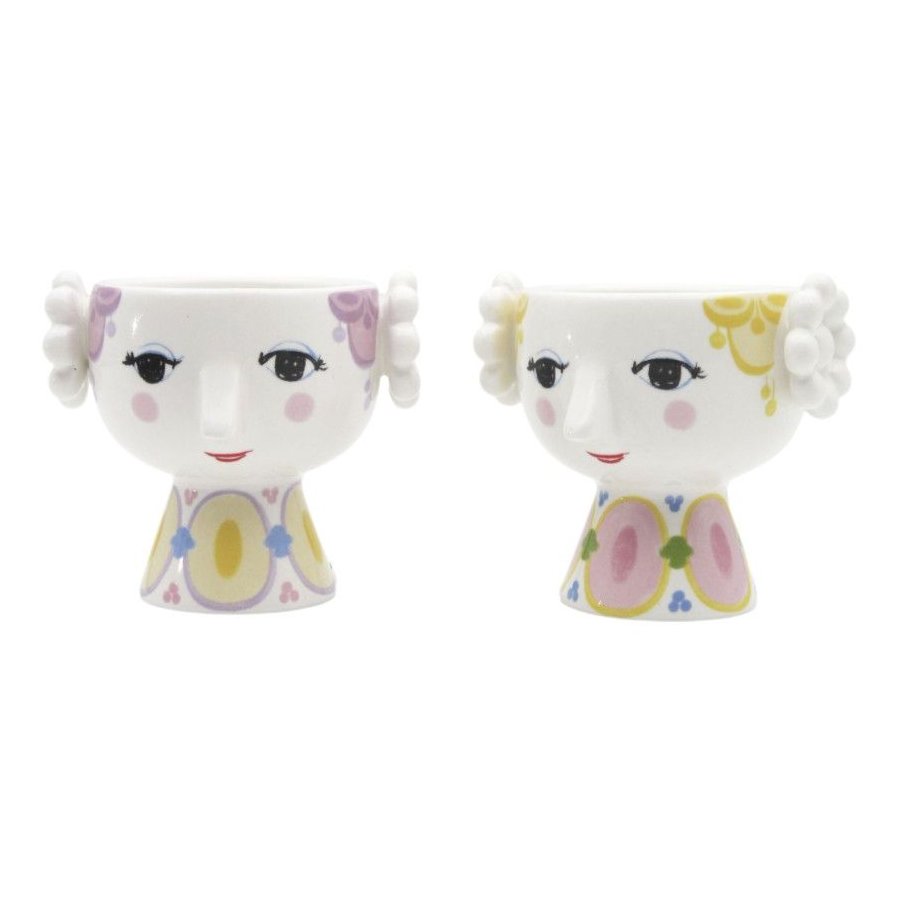 Bjrn Wiinblad Eva Teelichthalter 2er Set H6 cm, Gelb/Lavendel