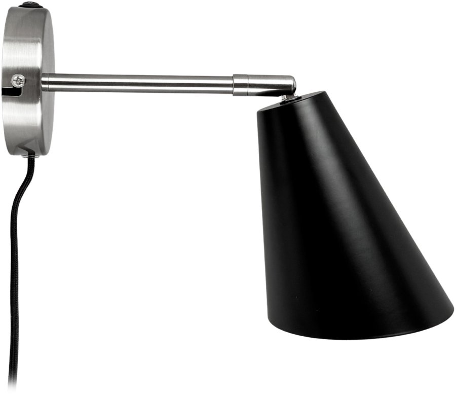 Dyberg Larsen Oswald Wandleuchte 34,5 cm, Schwarz/Stahl