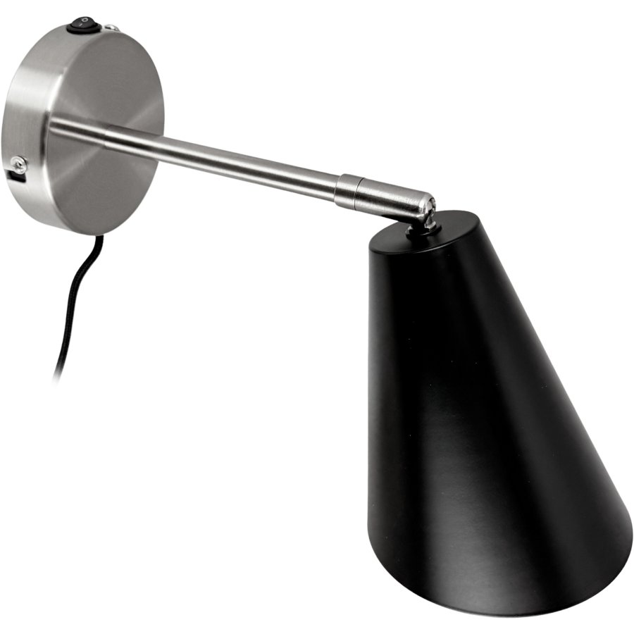 Dyberg Larsen Oswald Wandleuchte 34,5 cm, Schwarz/Stahl