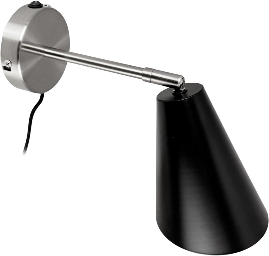 Dyberg Larsen Oswald Wandleuchte 34,5 cm, Schwarz/Stahl