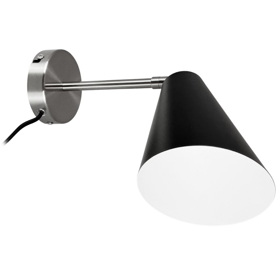 Dyberg Larsen Oswald Wandleuchte 34,5 cm, Schwarz/Stahl