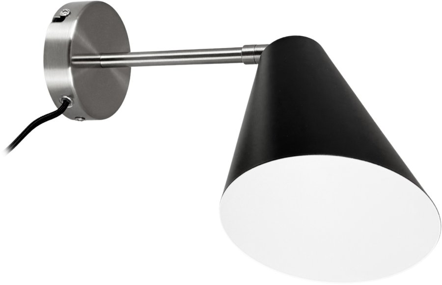 Dyberg Larsen Oswald Wandleuchte 34,5 cm, Schwarz/Stahl