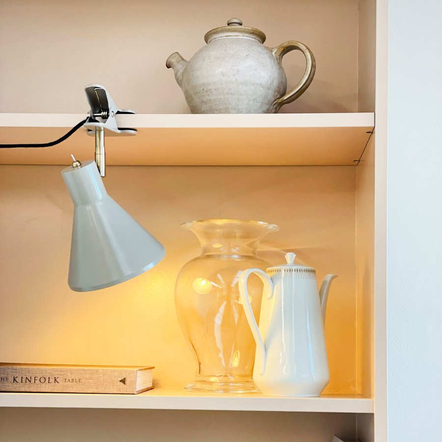 Dyberg Larsen Klemmlampe Sleep 17 cm, Beige/Antikmessing