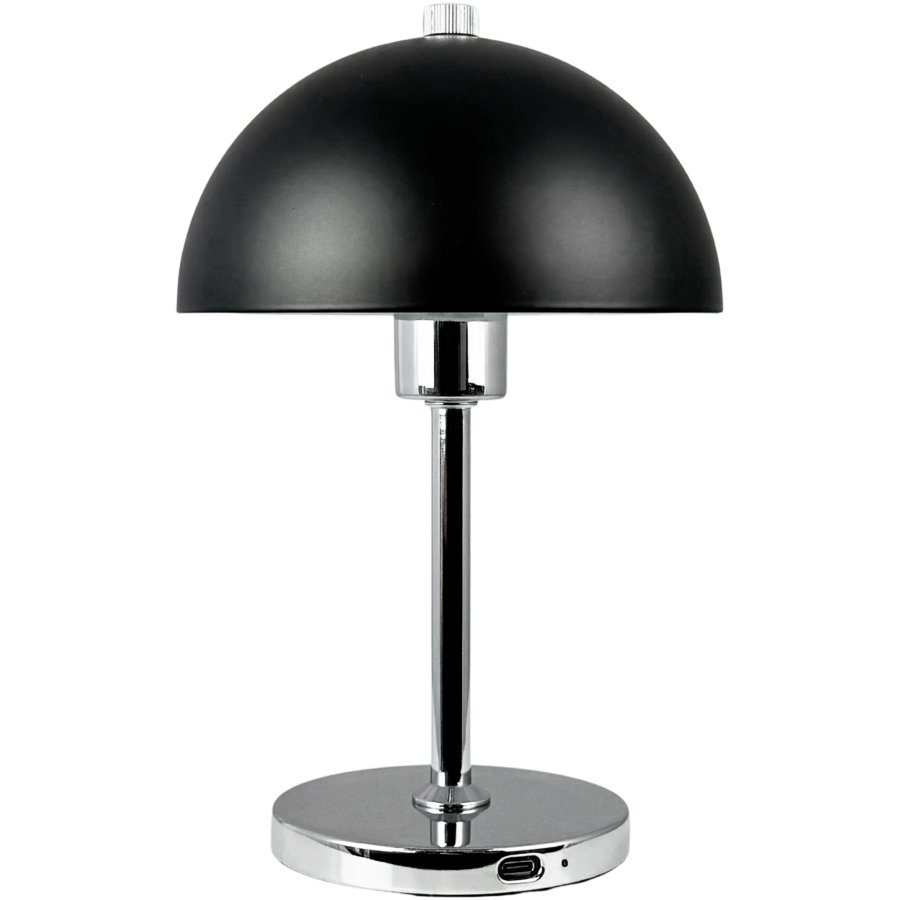 Dyberg Larsen Malm Trdls Bordlampe LED H23 cm, Sort/Krom