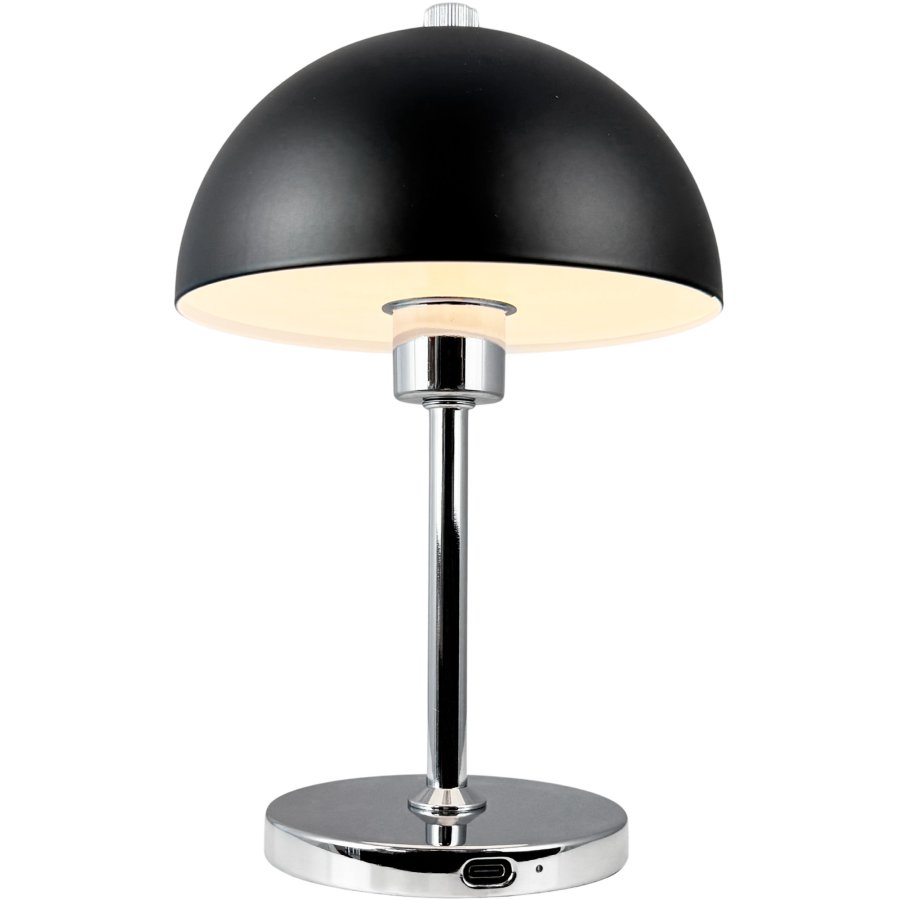 Dyberg Larsen Malm Trdls Bordlampe LED H23 cm, Sort/Krom