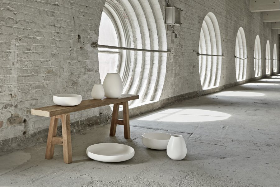 Knabstrup Keramik Earth Sk�l �30 cm, Kalkhvid