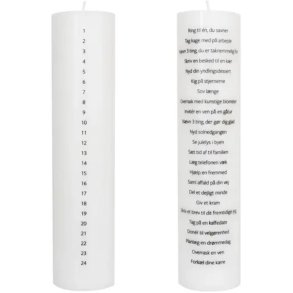 Specktrum Kalenderlys 6 cm/H25 cm, Hvid