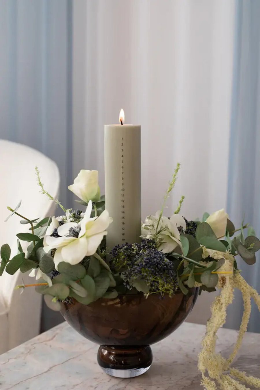 Specktrum Kalenderlys 6 cm/H25 cm, Sage