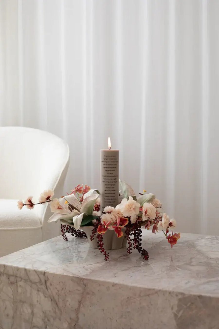 Specktrum Kalenderlys 6 cm/H25 cm, Taupe