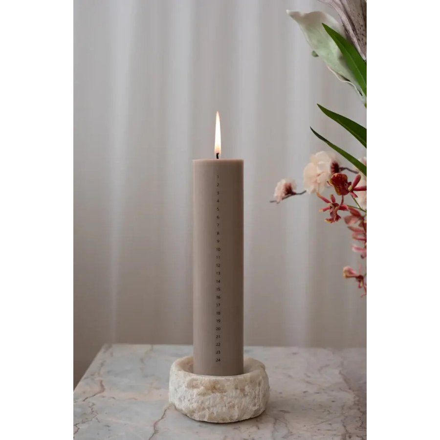 Specktrum Kalenderlys 6 cm/H25 cm, Taupe