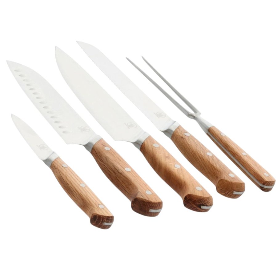 Morsø Foresta Knivsæt 5 Dele, Eg/Rustfrit Stål
