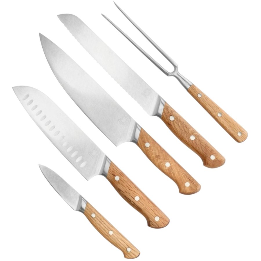 Morsø Foresta Knivsæt 5 Dele, Eg/Rustfrit Stål