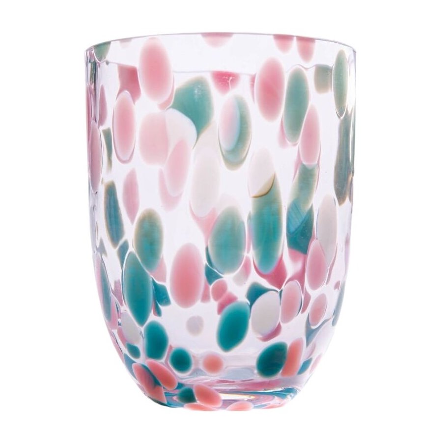 Anna von Lipa Big Confetti Tumbler Drikkeglas 25 cl, Rosa/Tyrkys/Light Blue