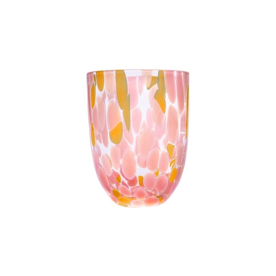 Anna von Lipa Big Confetti Tumbler Trinkglas 25 cl, Rosa/Gelb