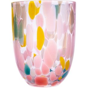 Anna von Lipa Big Confetti Tumbler Trinkglas 25 cl, Rosa/Gelb/Trkis/Blau/Grn