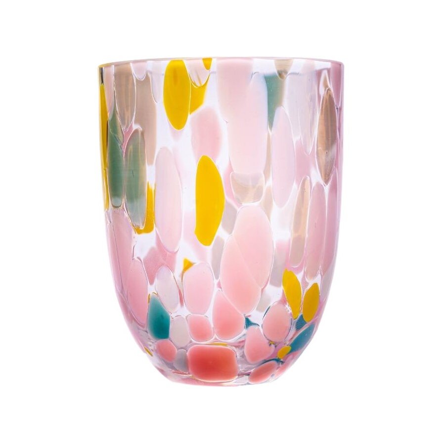 Anna von Lipa Big Confetti Tumbler Trinkglas 25 cl, Rosa/Gelb/Türkis/Blau/Grün