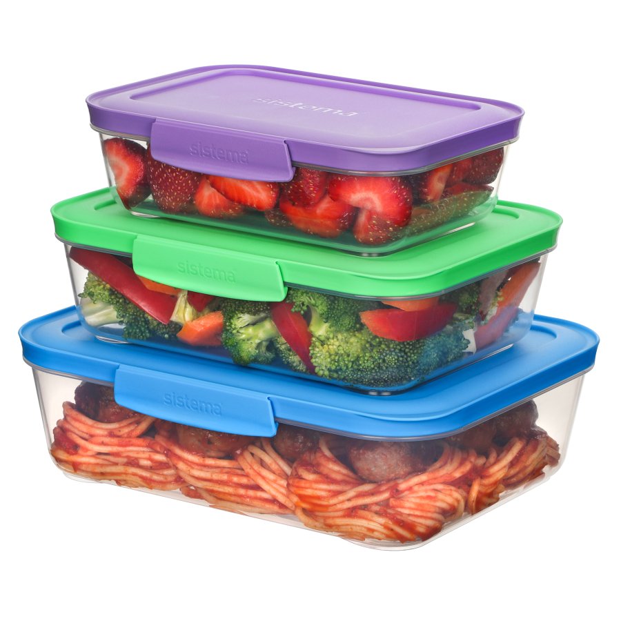 Sistema Nest It Meal Prep Aufbewahrungsbehltern 3er Set, Mehrfarbig