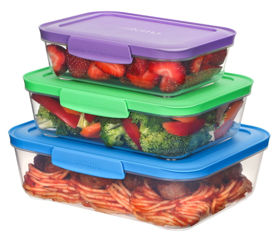 Sistema Nest It Meal Prep Aufbewahrungsbehltern 3er Set, Mehrfarbig