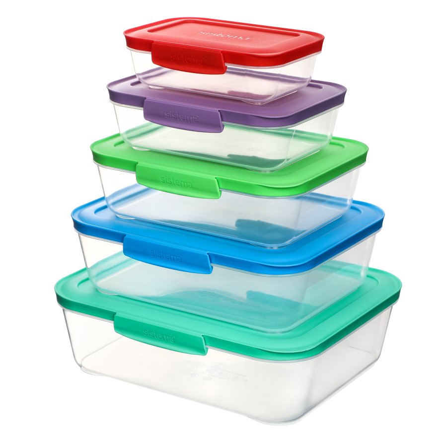 Sistema Nest It Meal Prep AAufbewahrungsbehltern 5er Set, Mehrfarbig