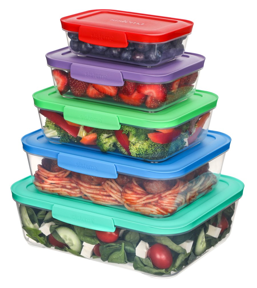 Sistema Nest It Meal Prep AAufbewahrungsbehltern 5er Set, Mehrfarbig