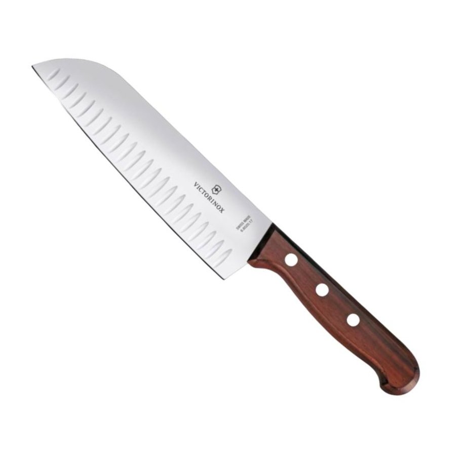 Victorinox Wood Santoku Messer mit Luftschlitzen 17 cm, Holz