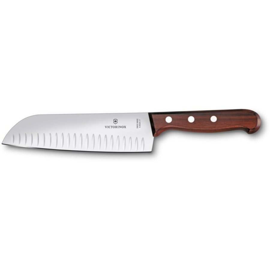Victorinox Wood Santoku Messer mit Luftschlitzen 17 cm, Holz