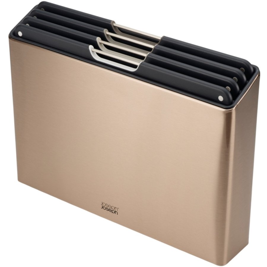 Joseph Joseph Folio Schneidebrett-Set 4-teilig, 24x34 cm, Rosa-Gold