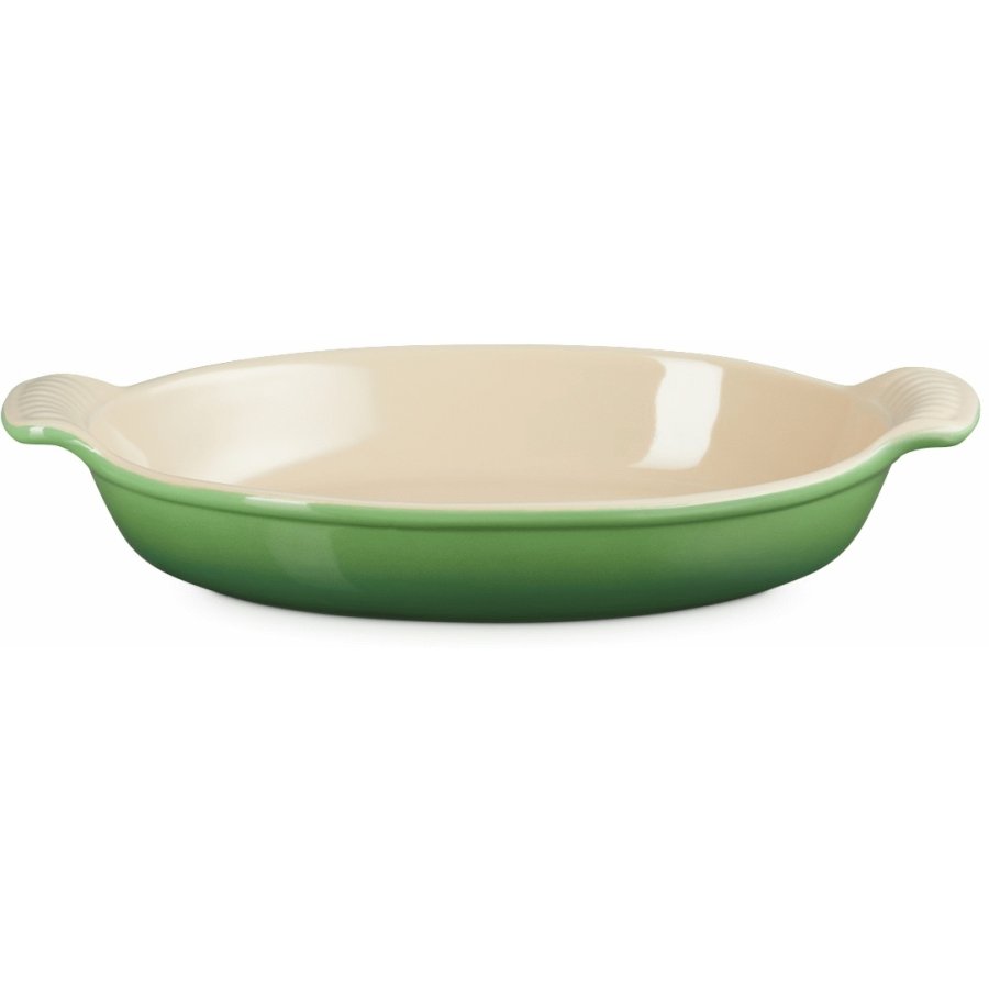 Le Creuset Herritage Ovalt Fad 28 cm, Bamboo Green