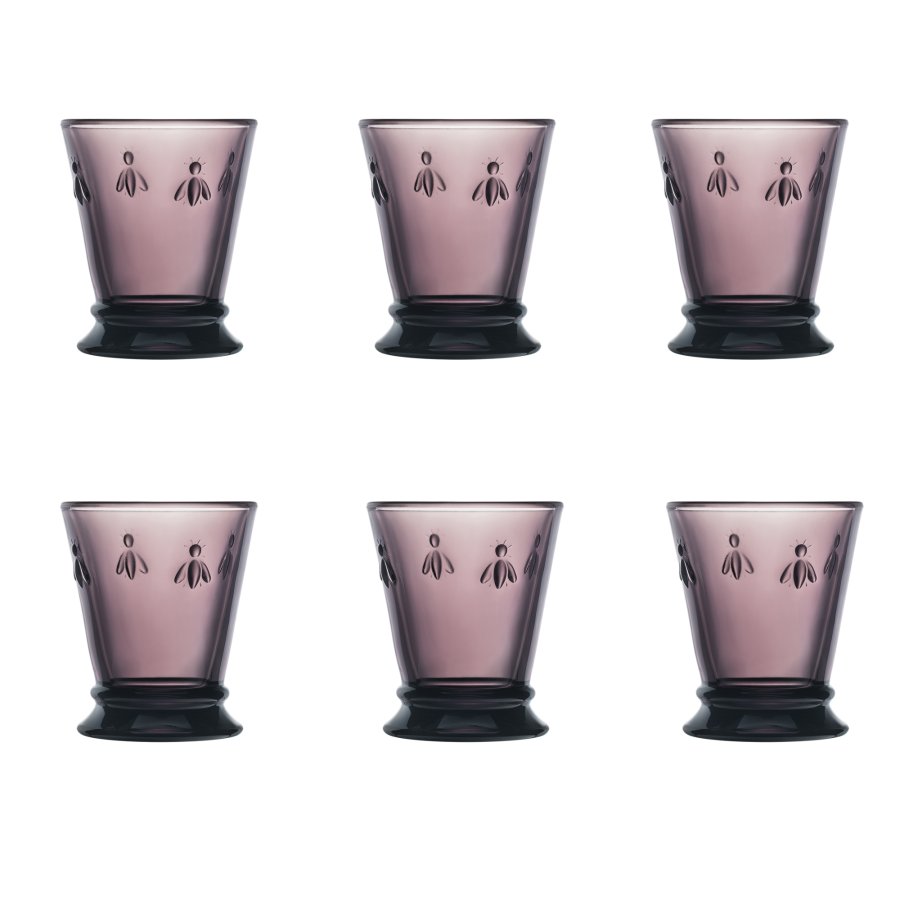 La Rochre Abeille Wasserglas 6er Set, 26 cl, Aubergine