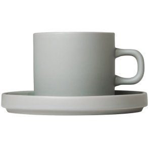 blomus PILAR Kaffeetasse mit Untertasse 2er Set. 20 cl, Mirage Gray