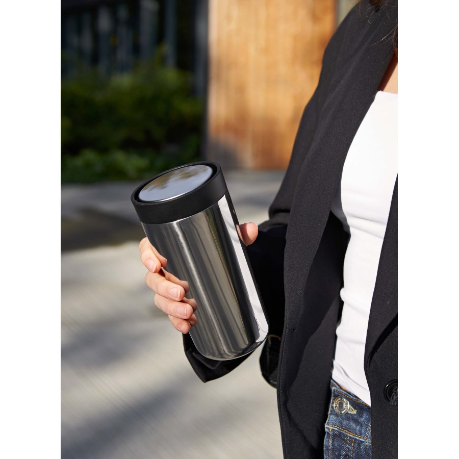 Stelton Click To Go Becher 0,4 L, Stahl