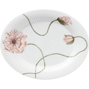 Kähler Hammershi Poppy Ovalt Bordfad 22,5x28,5 cm, Hvid