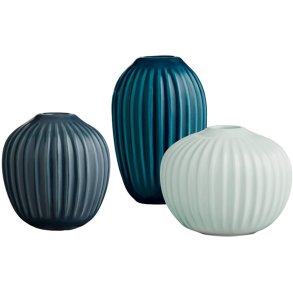 Kähler Hammershøi Minivase 3 stk, Lyseblå